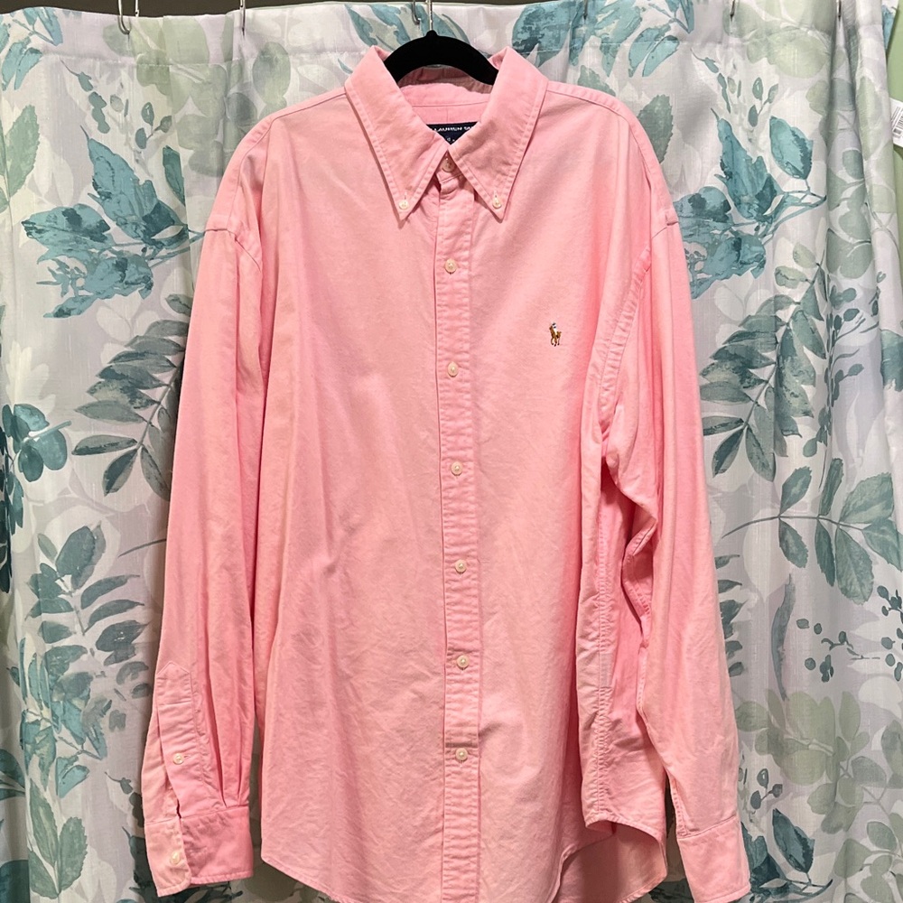 Rare 100% Cotton EUC Ralph Lauren Light Pink Oxford Button-Down Shirt.